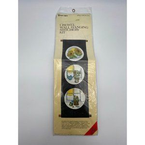 Vintage Flower Houseplant Crewel Wall Hanging Stitchery Kit